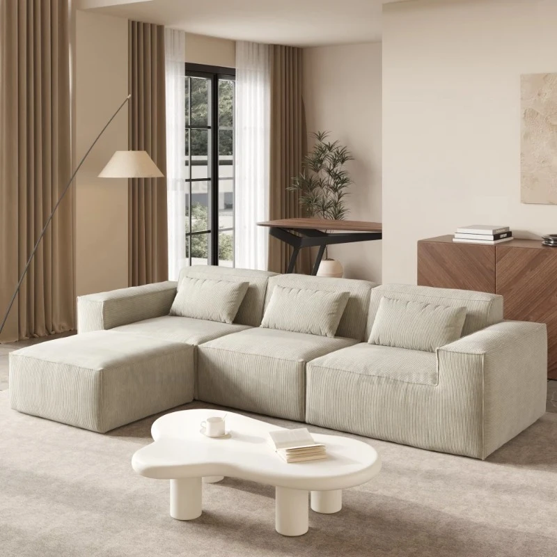 Modern design corduroy fabric compression sofa living room combination modular combination sofa