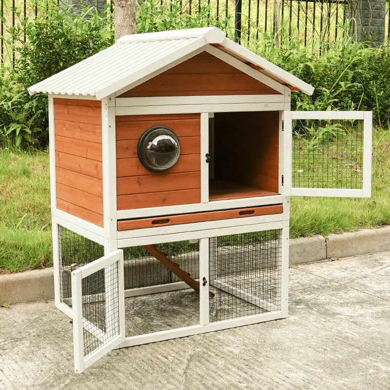 Rabbit cage special extra large outdoor rabbit nest winter warm wooden house villa