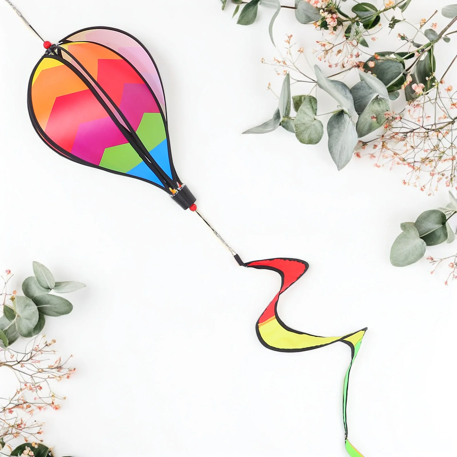 

2Pcs Windmill Decoration Bright Color Lifelike Garden Spinners Hot Air Balloon PVC Spiral Windsocks Hanging Ornaments Yard