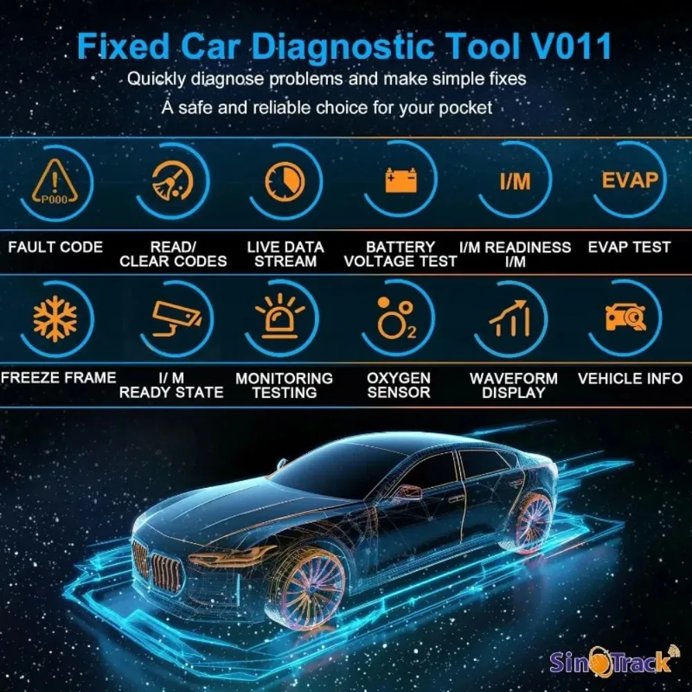 VESSTEK Code Reader V011 ELM327 Bluetooth 5.4 OBD2 Scanner Car Diagnostic Tool Automotive Detector Clear Engine Fault Error Code