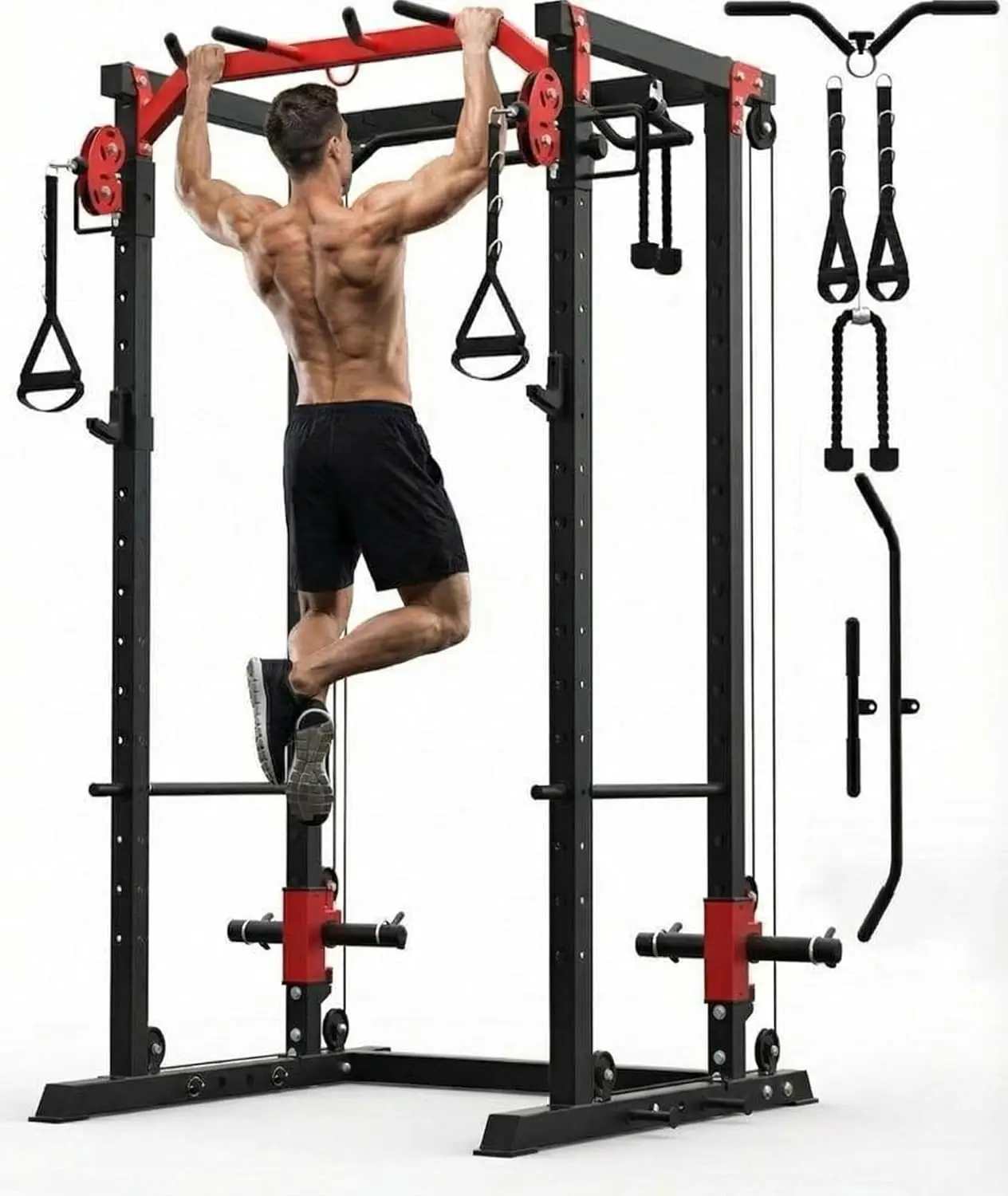 

Многофункциональный силовой тренажер (Power Cage) с кроссовером и лат-пулдауном, нагрузка до 907 кг, домашняя тренажерная система с двойным блоком, стойка для приседаний, настраиваемая под заказ