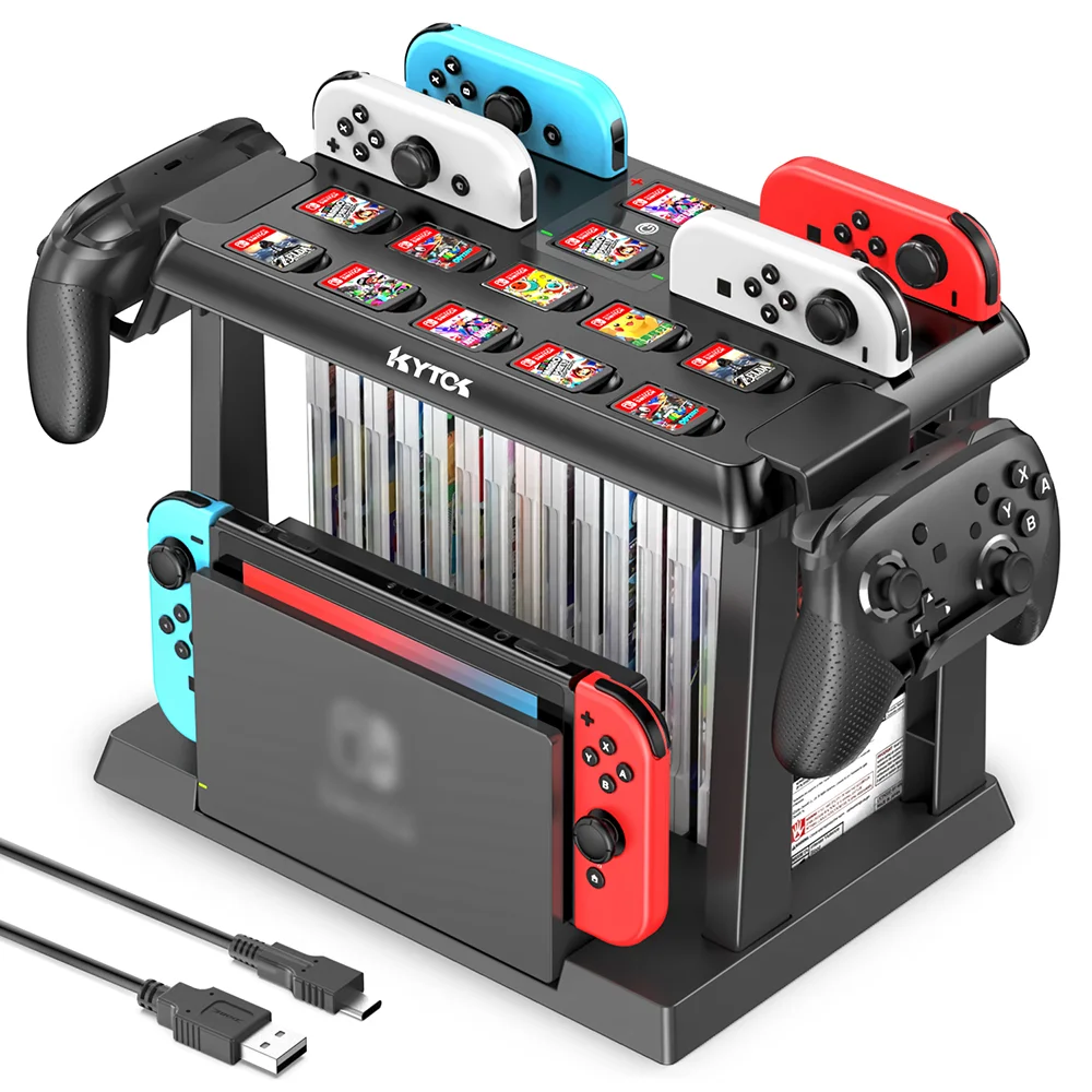 

OIVO For Switch Joycon Charger Pro Controller Holder Switch Game Storage Tower For Nintendo Switch OLED Charging Dock Station