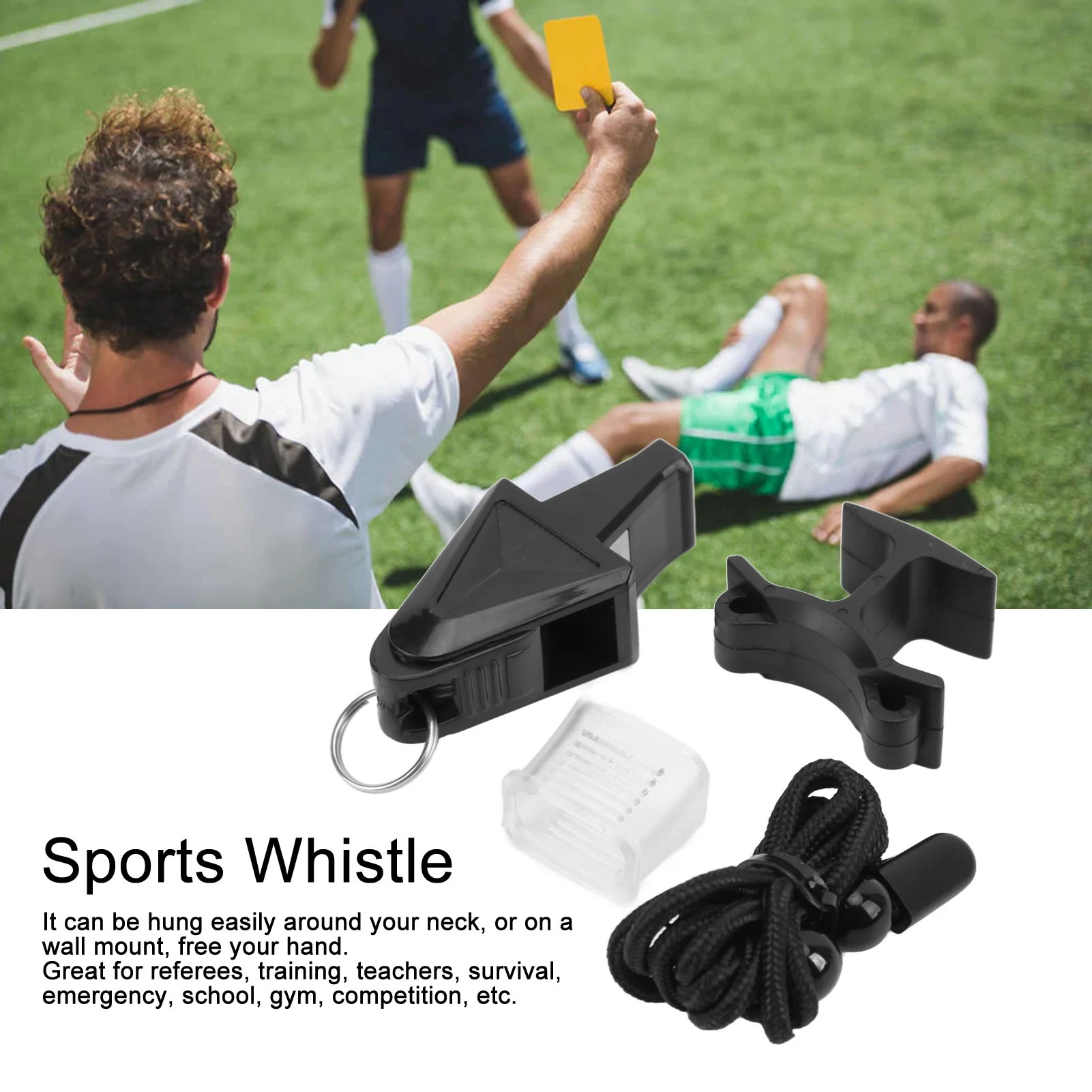 صافرة كرة السلة، صفارة رياضية بلاستيكية شفافة ذات صوت هش مع حبل للتدريب على النجاة في صالة الألعاب الرياضية، صفارة كرة القدم