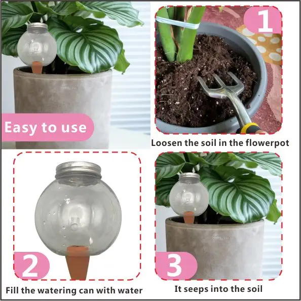 4 قطعة منقطات الري نظام الري في الحديقة مصابيح نباتية ذاتية السقي أوتوماتيكية للنباتات الداخلية والخارجية البلاستيكية #5