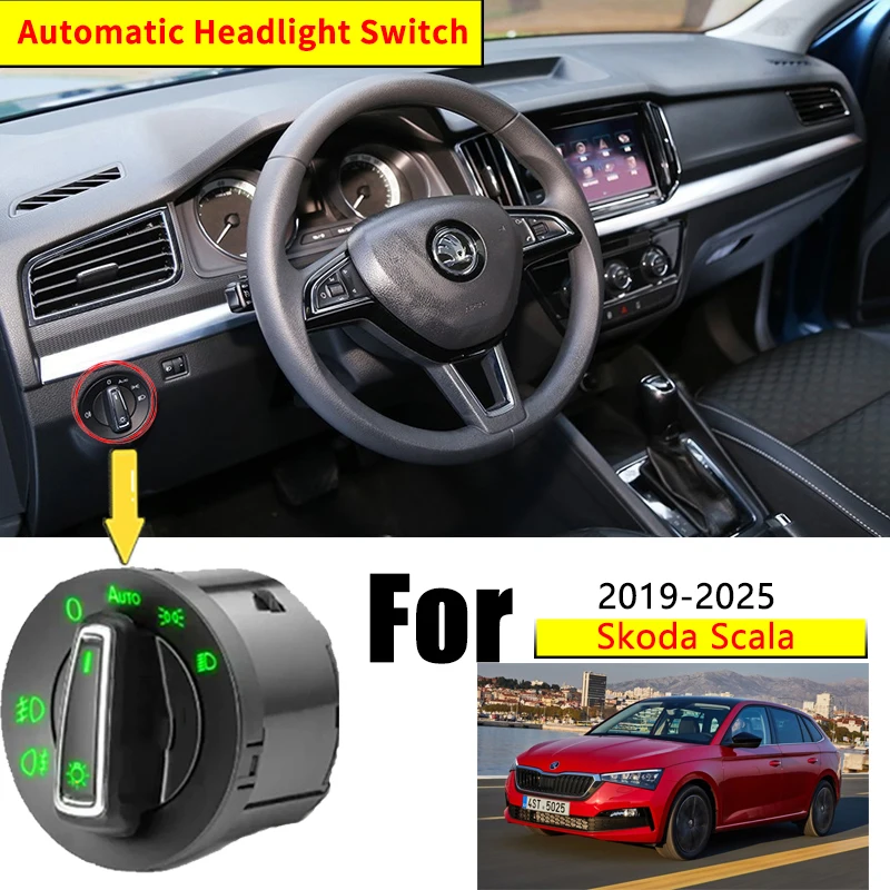 

For Skoda Scala 2019 2020 2021 2022 2023 2024 2025 Automatic AUTO Switch Head Lamp Switch Light Sensor Refit Auto Light Upgrade