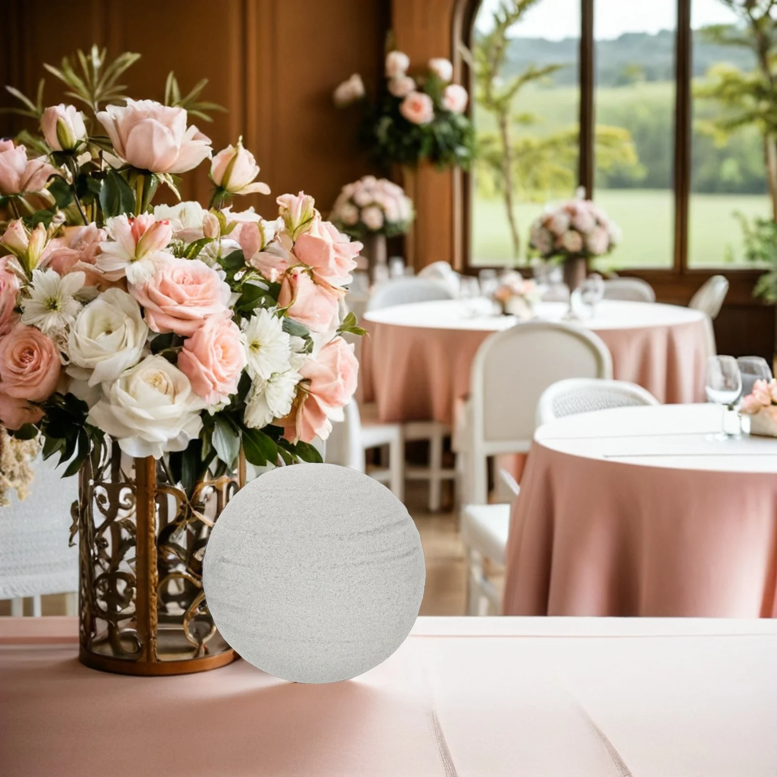 

Round Flower Arranger 15 Inches Foam Floral Globe for DIY Bouquet Craft Flower Sphere Decoration Grey