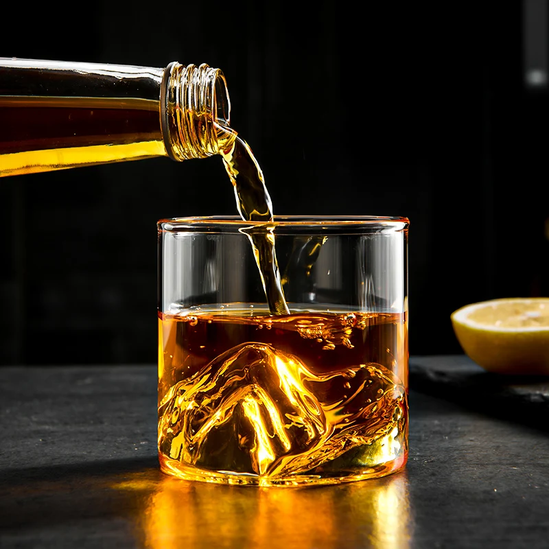 GIANXI Japanese Style Whisky Cup Shallow Transparency Mountain XO Wine Cup EDO Guanshan Whiskey Glass Creative Personality