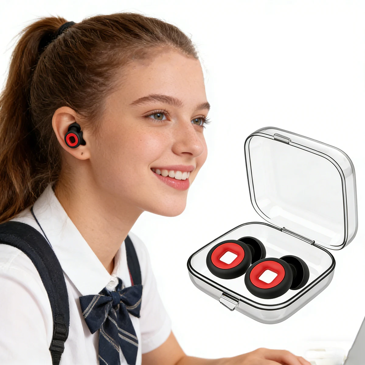 

1 пара шумоподавляющих берушей для сна, силиконовые берушки для снижения шума, звукоизоляционные берушки для плавания, антишумовые берушки