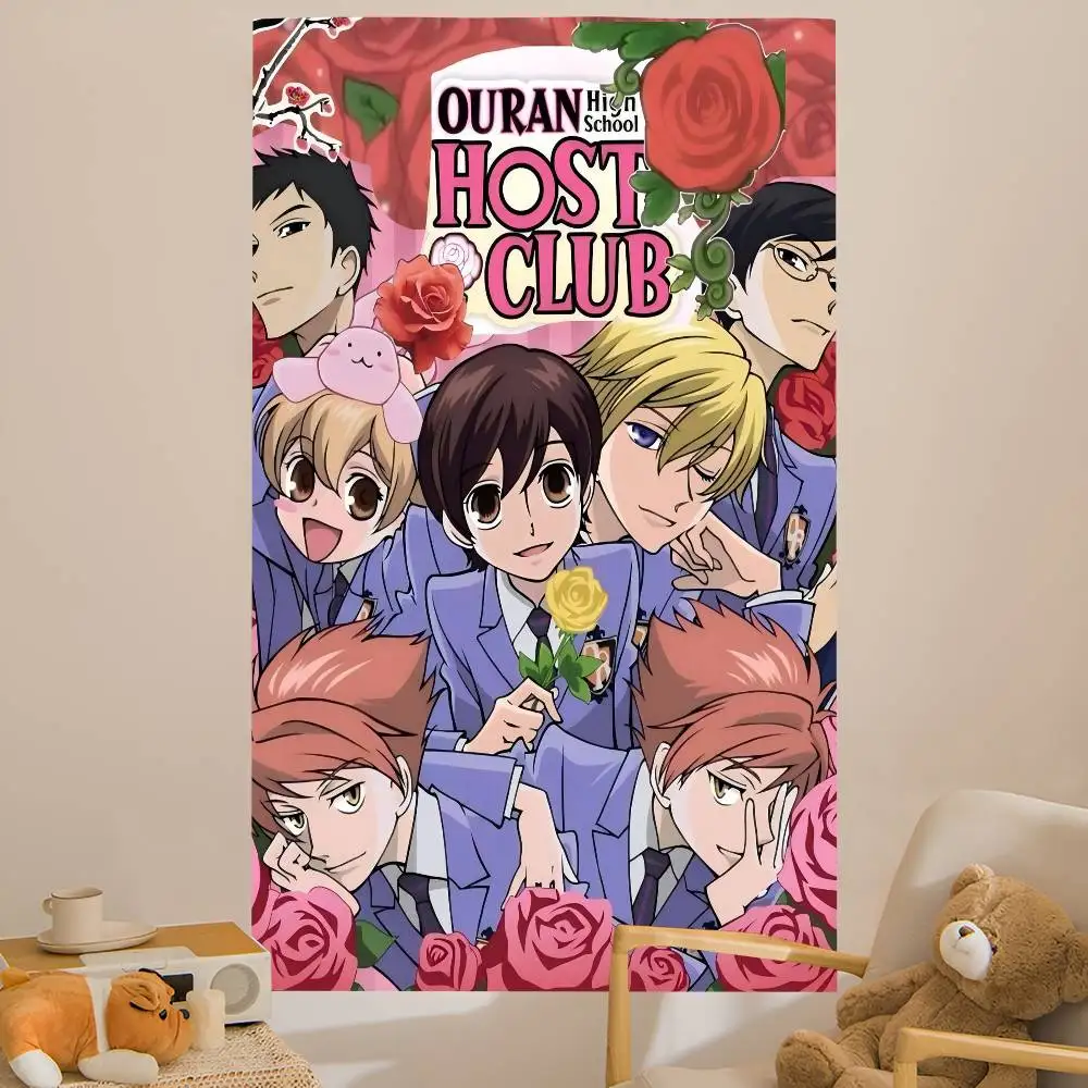 Anime Ouran High School Host Club Cartoon Tapestry Wall Hanging Decoration Household Home Decor