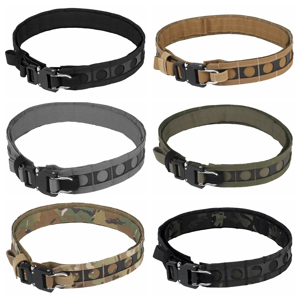 Tactical Military Belt Outdoor Hunting Airsoft Combat Survival Bison Battle Belt High Quality Molle 2 in 1 Men\'s Belt Waistband