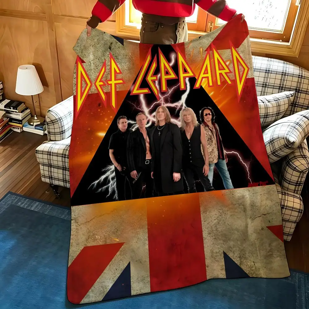 Music D-Def L-Leppard Überwurfdecke aus Flanell, geeignet für Sofas, Betten, Büros, Reisen, Campingstühle – Detail 10