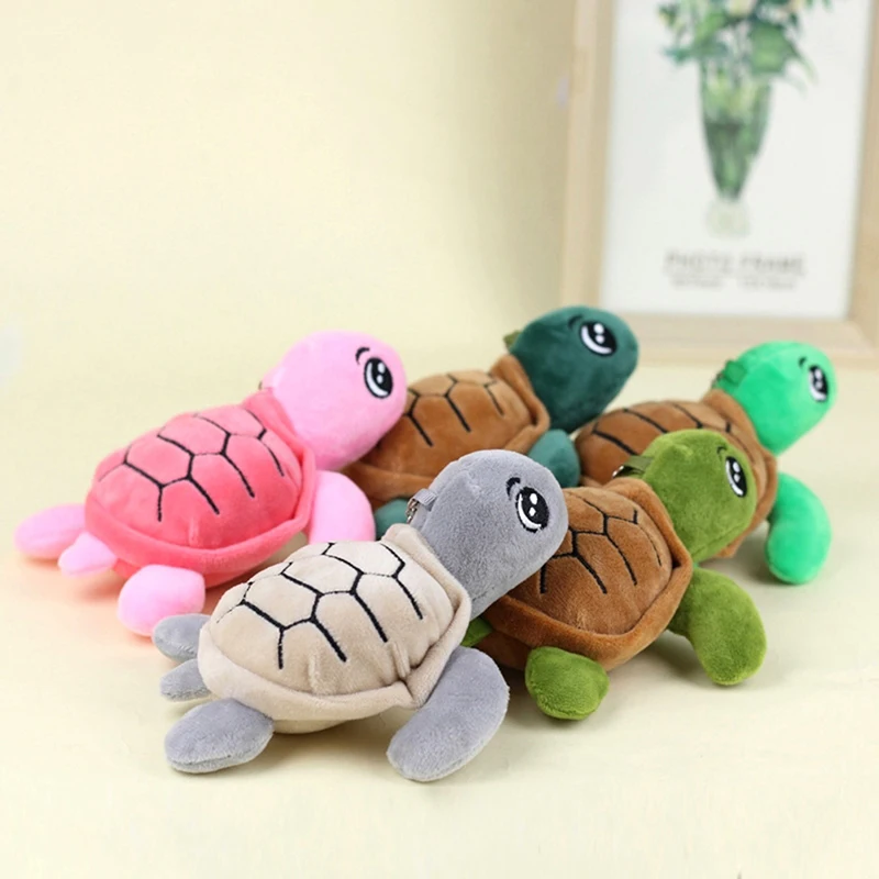 Tortoise Plush Toy Cartoon Turtle Marine Animal Pendant Soft Stuffed Doll Keychain Backpack Car Bag Key Ring Decor Kid Gift