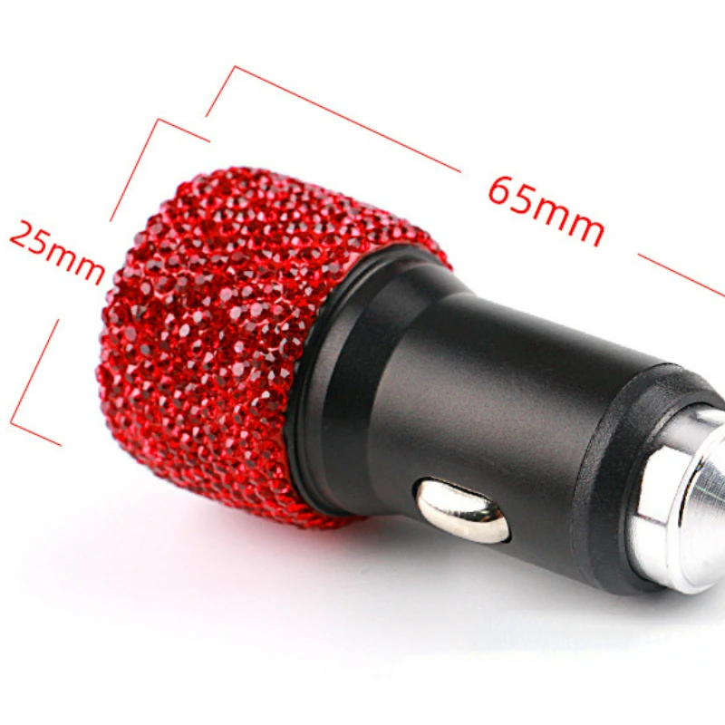 USB Car Charger Radio Cable Power Set with Diamonds with Data Cable Charger with Safety Hammer Mobile Phone Charge In Car