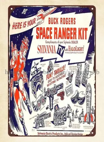 1 pcs,Buck rogers space ranger kit vintage toy metal tin sign funky home decor