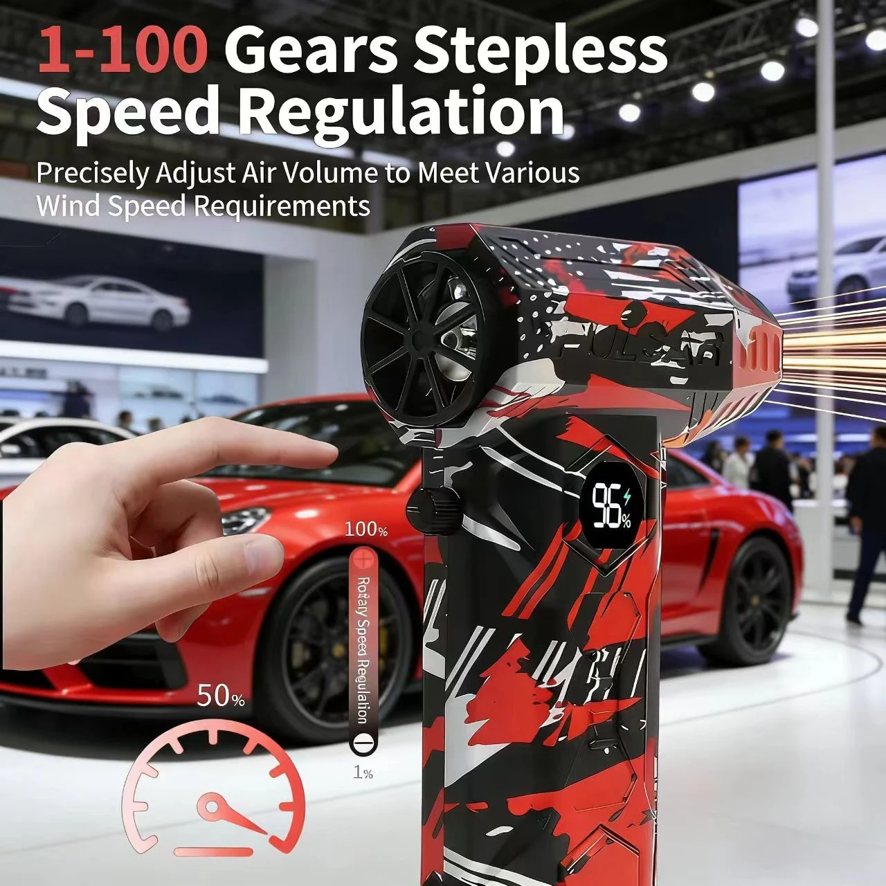 

L11 Powerful Turbo Jet Blower 450000RPM Brushless Fan Vacuum Cleaner Strong Winds 53m/s Type-C Fast Charging