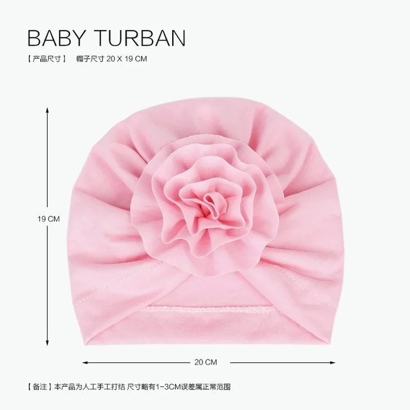 Cute Big Flower Baby Hat Toddler Turban Infant Head Wraps Kids Bonnet Newborn Toddler Beanie Cap for 0-12 Months Baby Headband