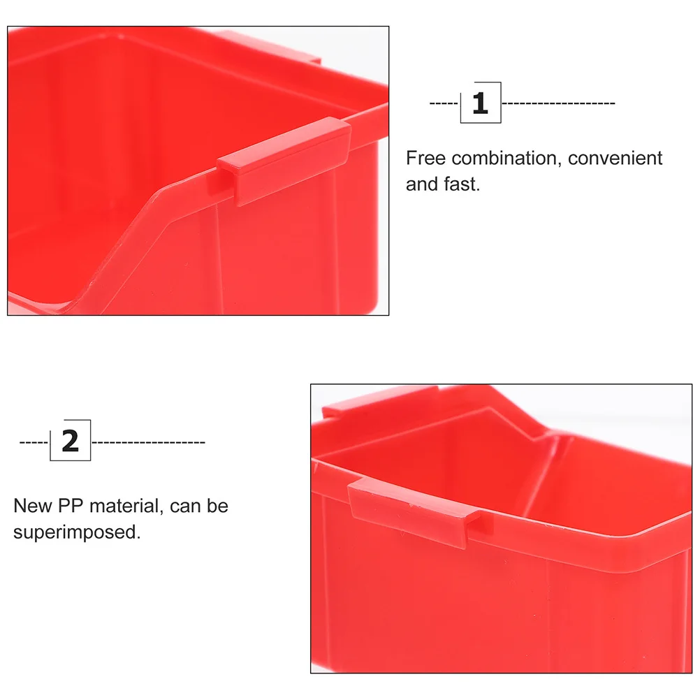 5Pcs Plastic Storage Bins Stackable Parts Organizer for Tools Fasteners Beads Crafts Home Office Workshop Organization System