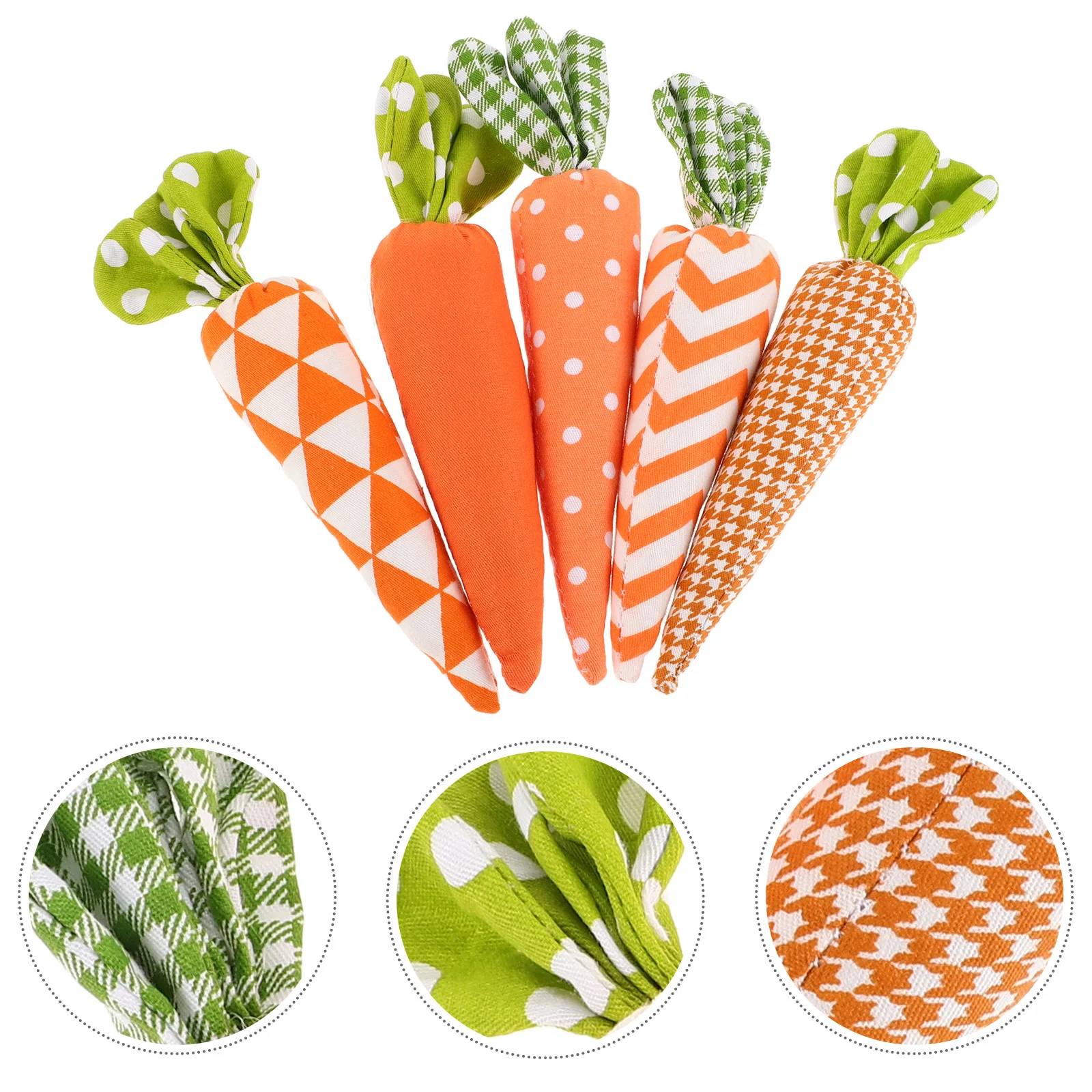 

5 Pcs Easter Carrots Household Bunny Decorations Cloth Ornaments for Tree