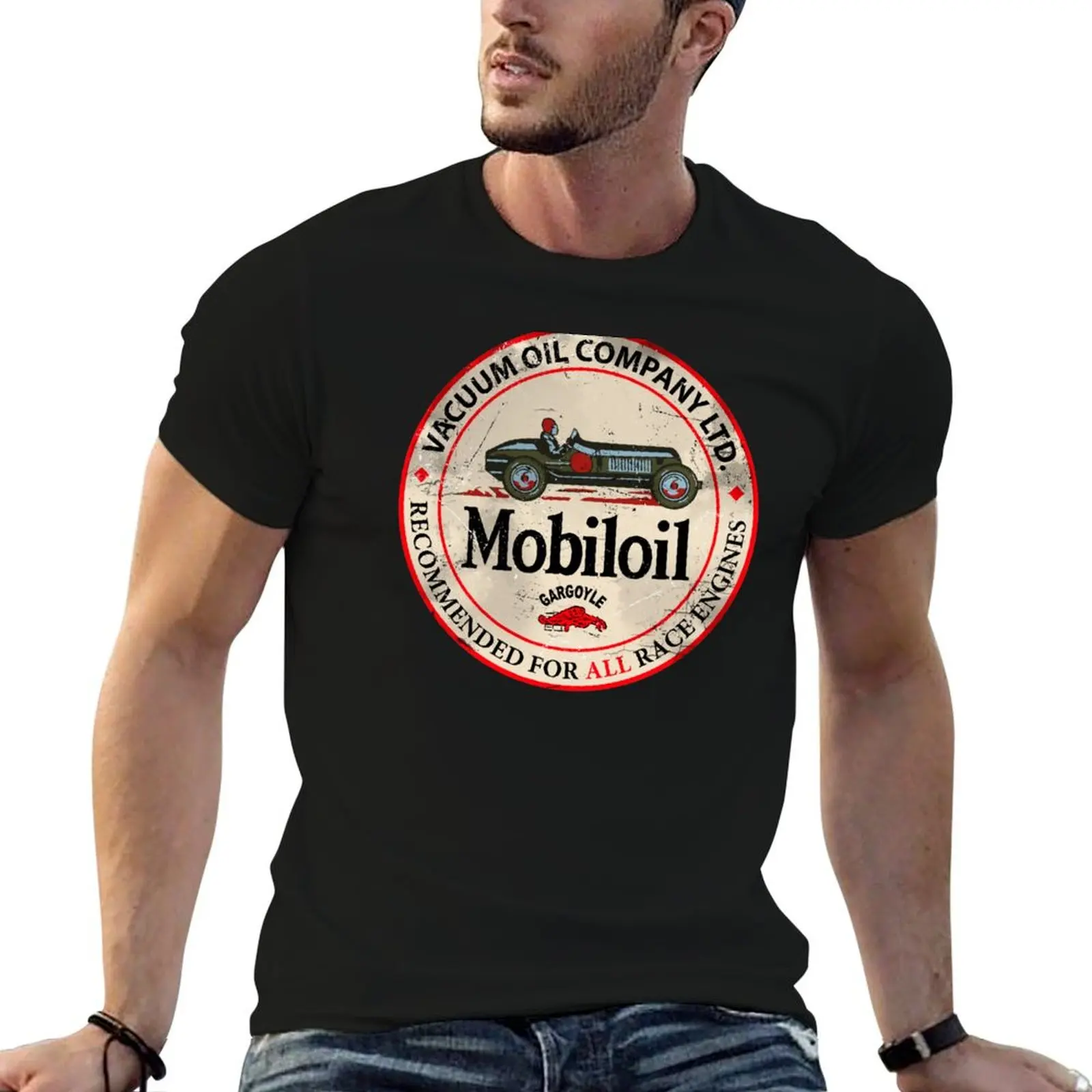 

Mobiloil and gargoyle racer T-Shirt blanks oversized men graphic t shirts