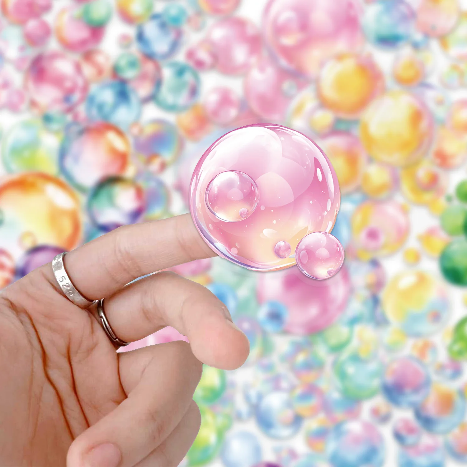 50 pièces dessin animé couleur bulle amusant autocollants bricolage coque de téléphone ordinateur portable tasse d'eau ordinateur jouet autocollants