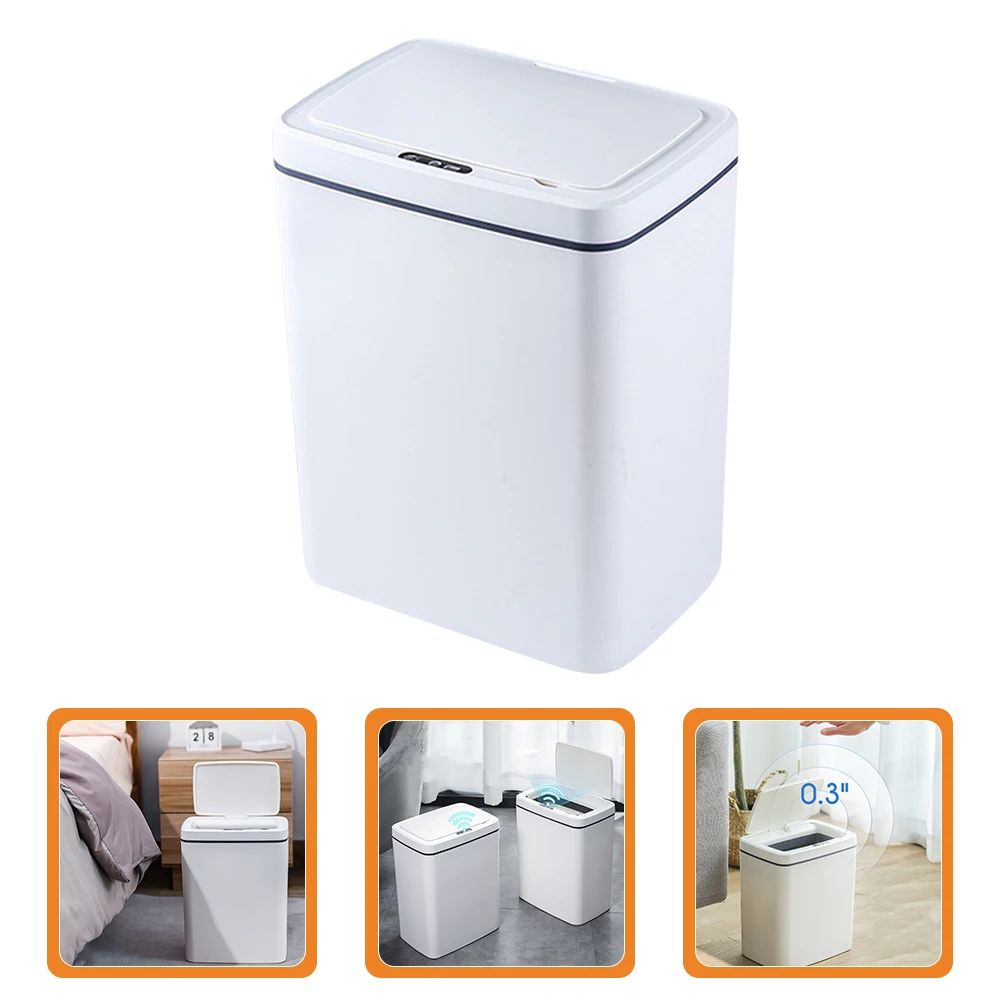 

Smart Touchless Trash Can 0.3S Infrared Sensor Garbage Bin For Home Office Kitchen Odor Blocking Bag Holder Auto Open Dustbin