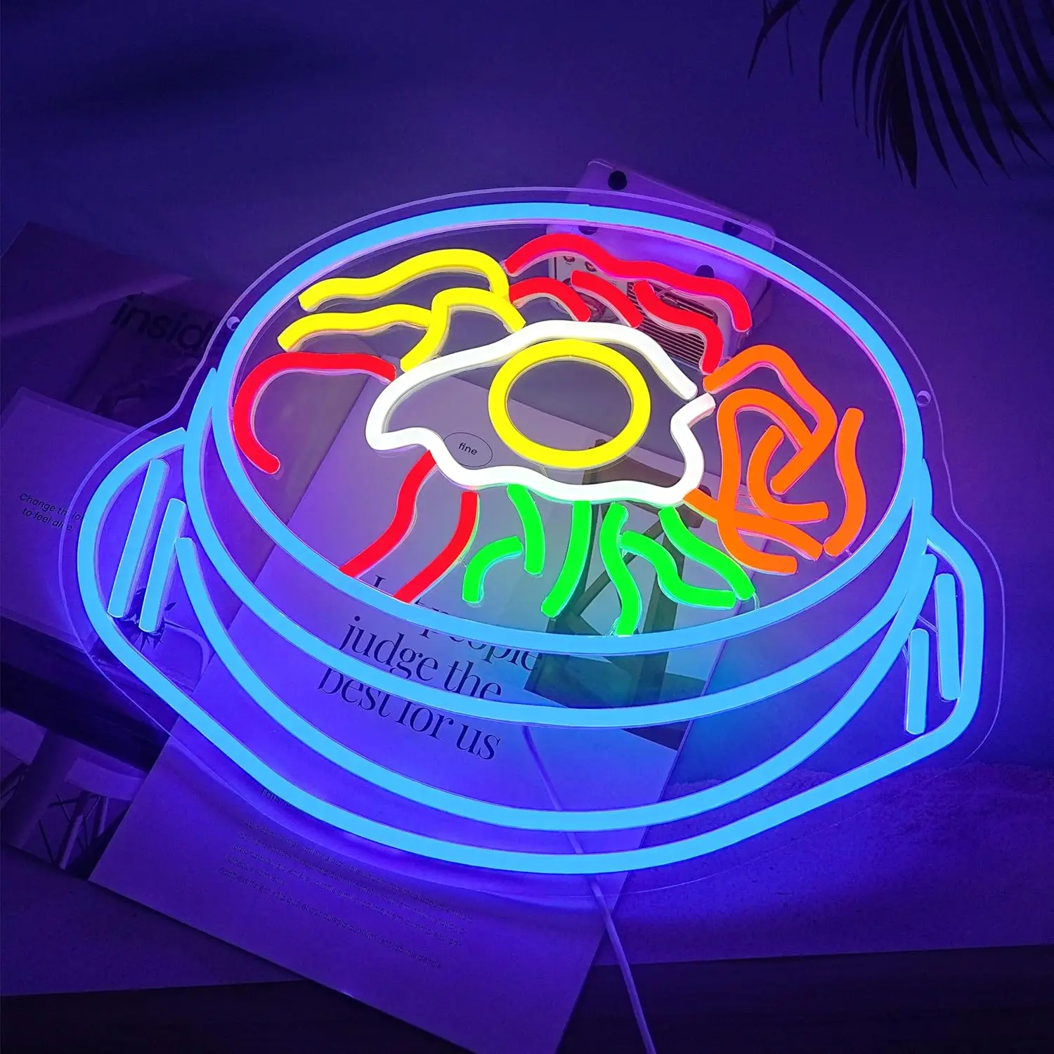 Bibimbap Neon Wall Sign Luci al neon dimmerabili per cibo coreano Ristorante Sala da pranzo Decorazioni aziendali Estetica Disegna regali unici