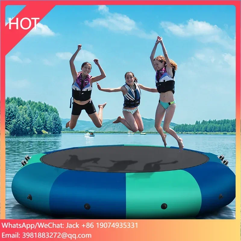 Portable Bounce Swim Platform Inflatable Water Bouncer 10ft Inflatable Trampoline