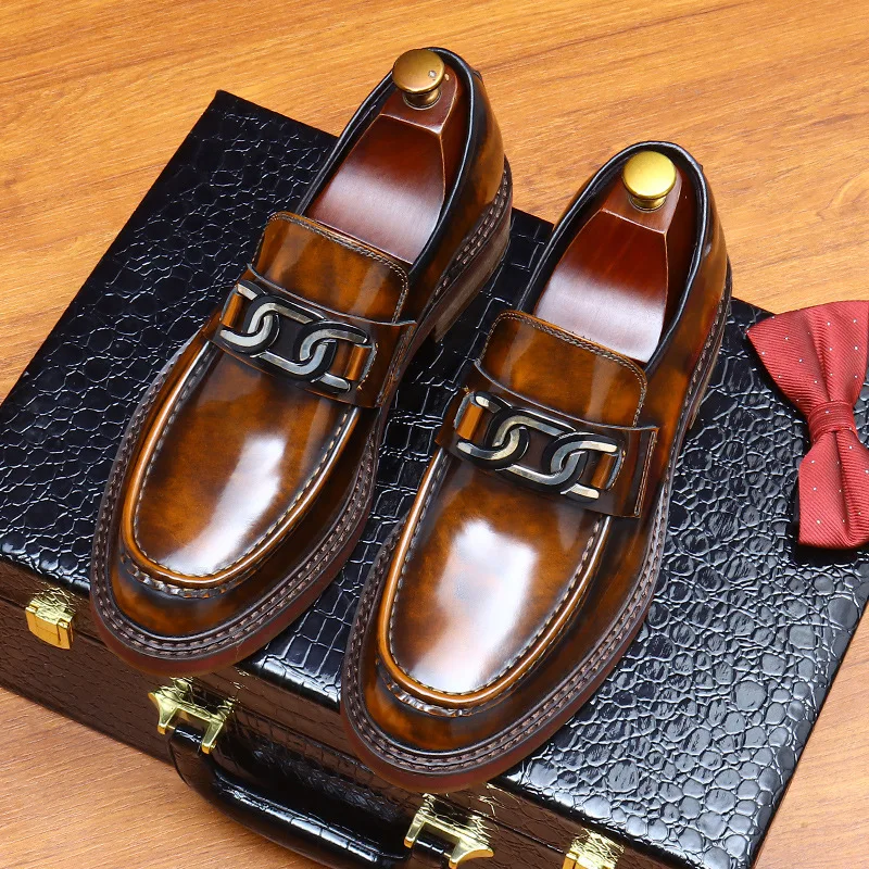 2024 New Shoes For Men Loafers Mens Dress Shoes Leather Shoes Man Male Genuine Leather Social Shoes