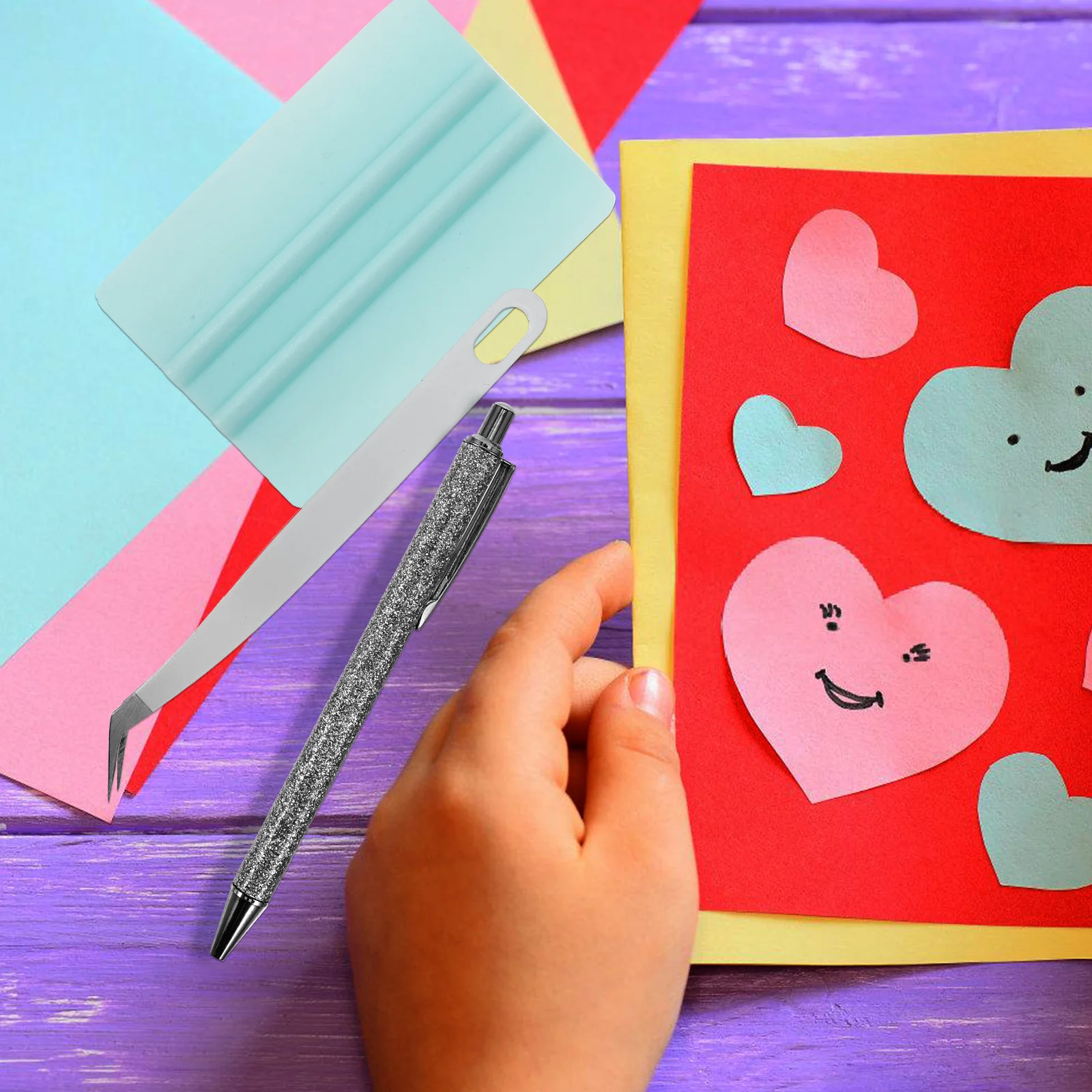 

1 set Vinyl Weeding Tool Set DIY Lettering Tweezers Craft Squeegee Paper Cut Scrapbook Handbook Tools Metal Carving Accessories