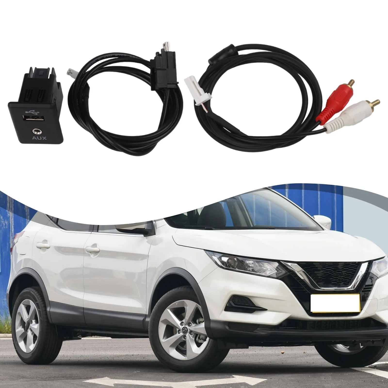 AUX Extension Cable 28023-4BA0B Car for Audio System 150CM Cable Length Center Console Installation Direct Installation