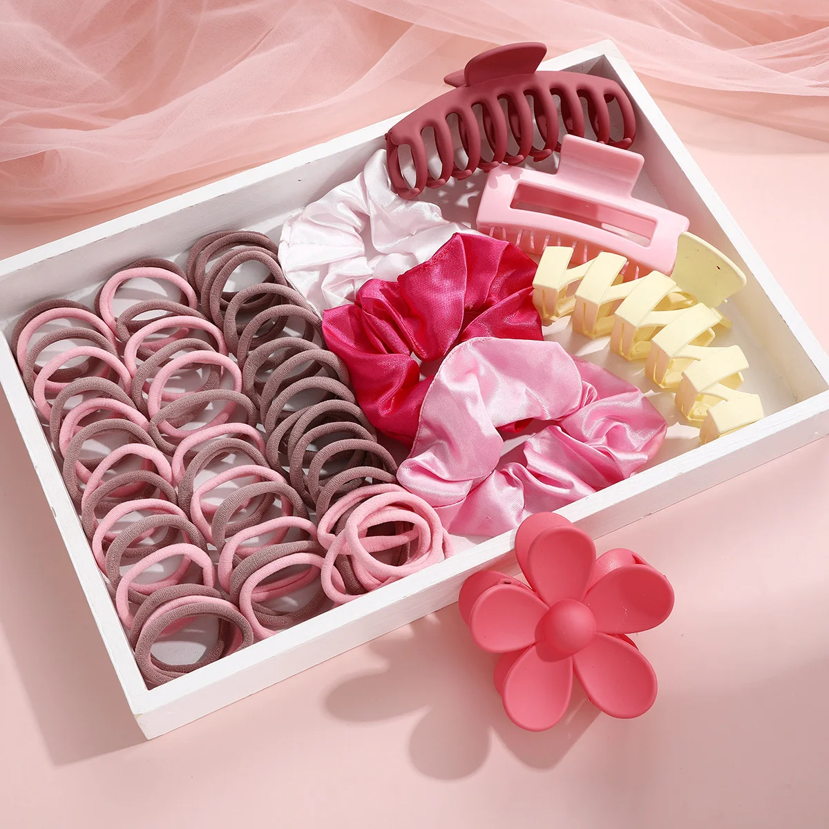 

57 Pcs Dopamine Fashion Colorful Hair Accessories Set for Women Hair Circles Flower Shaped Grip Daily Wear Party Gift 2025