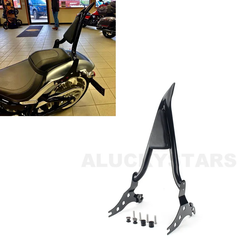 16'' 22'' Black Disassembly Passenger Backrest Sissy Bar For Harley Softail Breakout Fat Boy FLFB FXBR FXBRS 114