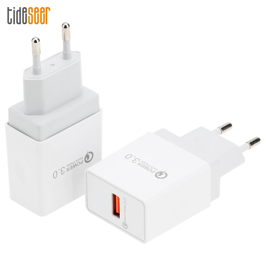 

EU Quick Charge 3.0 Fast Charging USB Charger QC3.0 Wall Mobile Phone Chargers For iPhone X 11 8 Samsung S8 S9 Tablet 500pcs