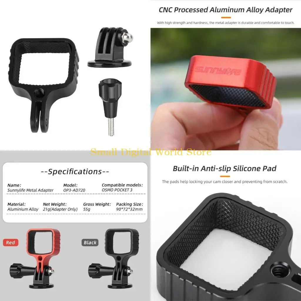77UB Metal Expansion Adapter Camera Fixed Bezel Bracket Mount Holder Accessories for Pocket 3 Reliable Support