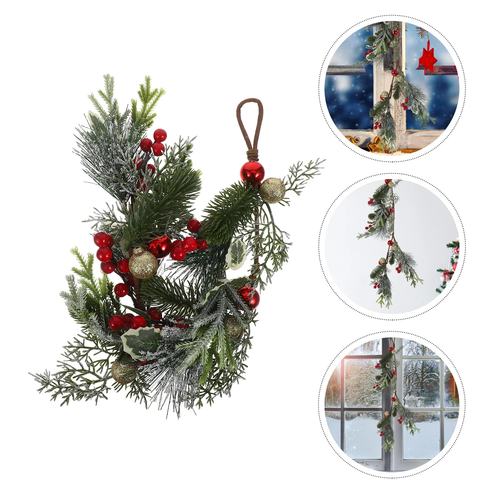 

Christmas Teardrop Swag Winter Wreath Front Door Hanging Artificial Garland Ornament Holiday Entryway Window Decoration