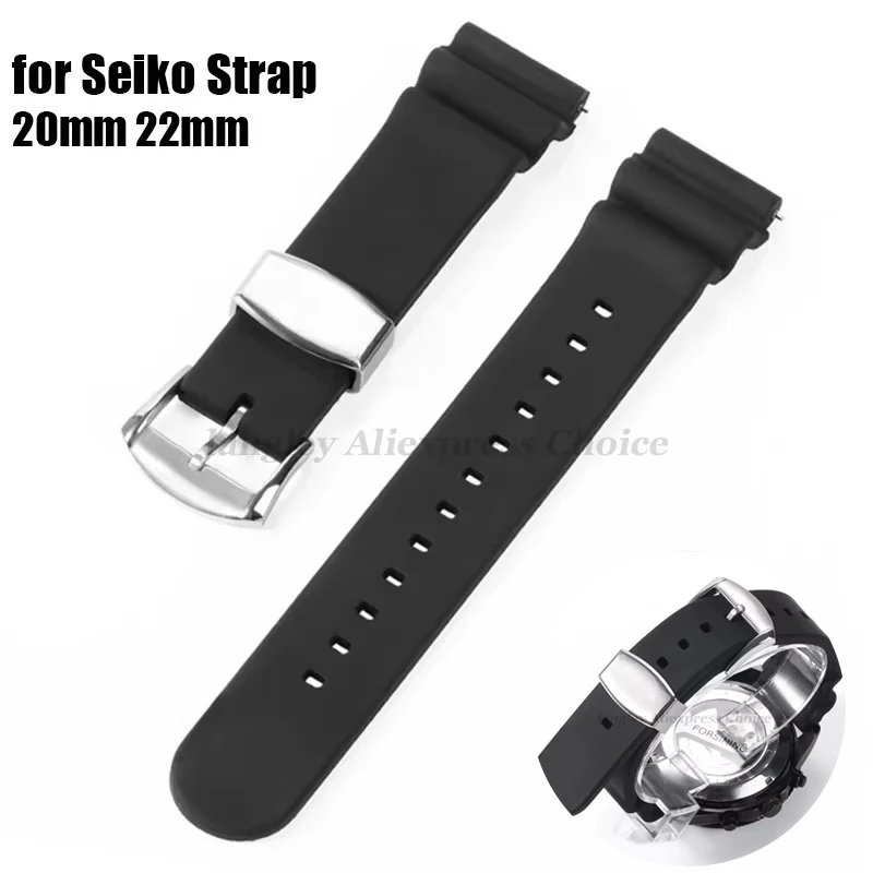 20mm 22mm cinturino in silicone per SEIKO Diving SKX007 009 abalone in scatola fantasma d'acqua cinturino anello chiusura braccialetto fibbia ad ardiglione