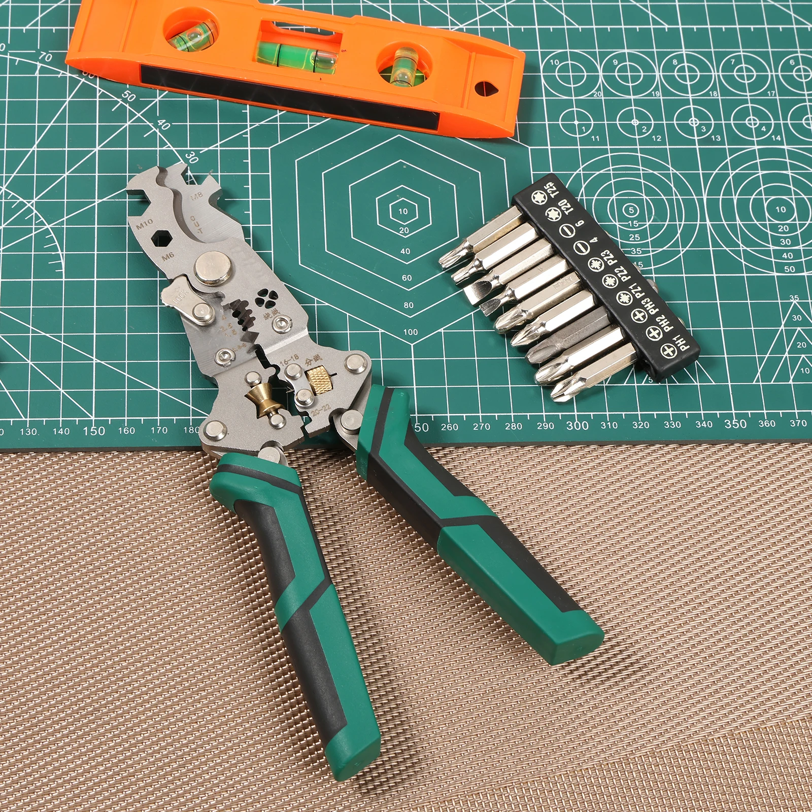 

Wire Stripper Pliers Steel Wire Stripper Crimper Precision Cable Cutter Pliers Foldable Manual Stripping Crimper for Cutting