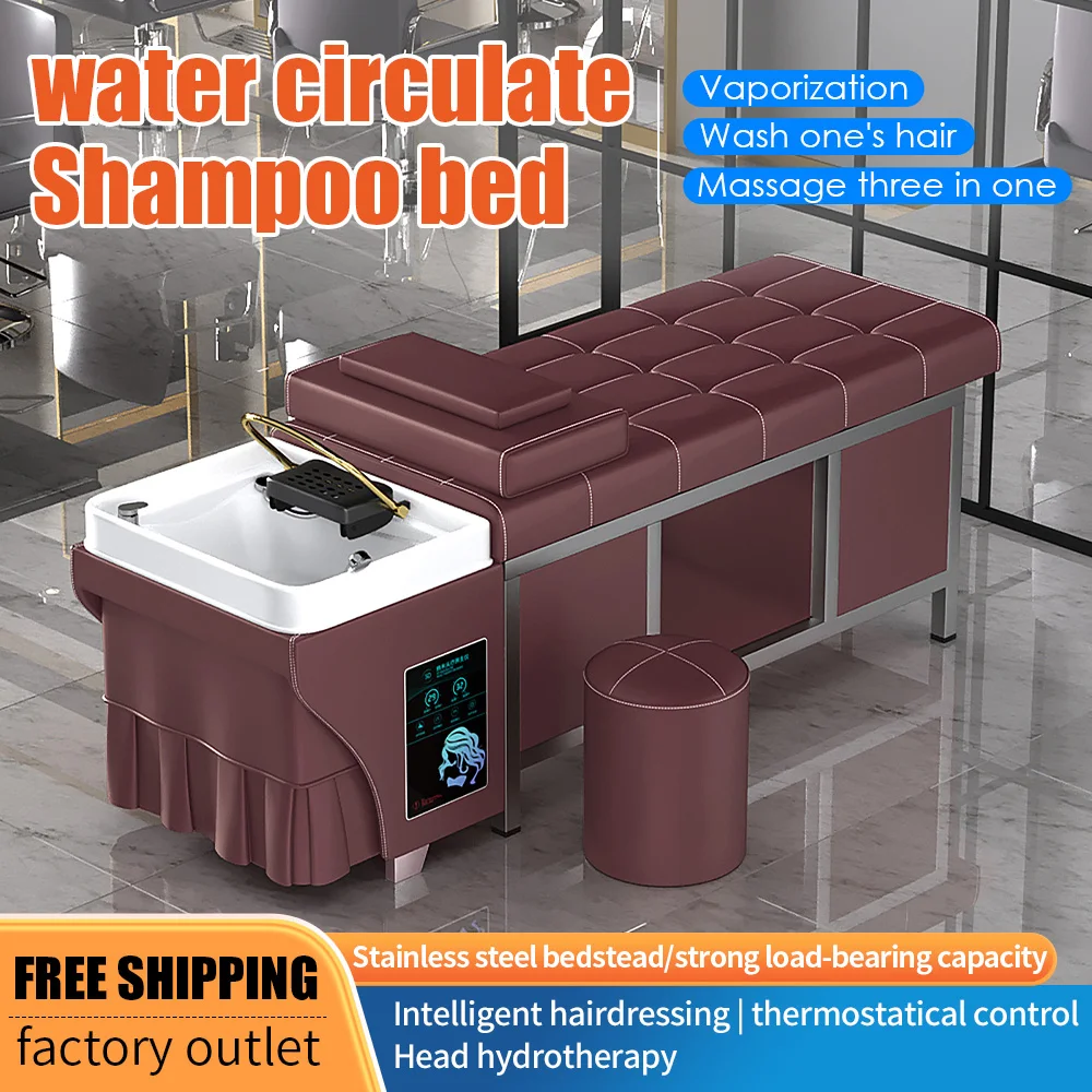 Luxury Hair Salon Shampoo Bed Hair Salon Washing Chair Electric Head Water Therapy Chair Massage Bed