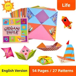 54 Pages Montessori Toys DIY Kids Craft Toy 3D Cartoon Animal Origami Handcraft Paper Art Learning Educational Toys for Children