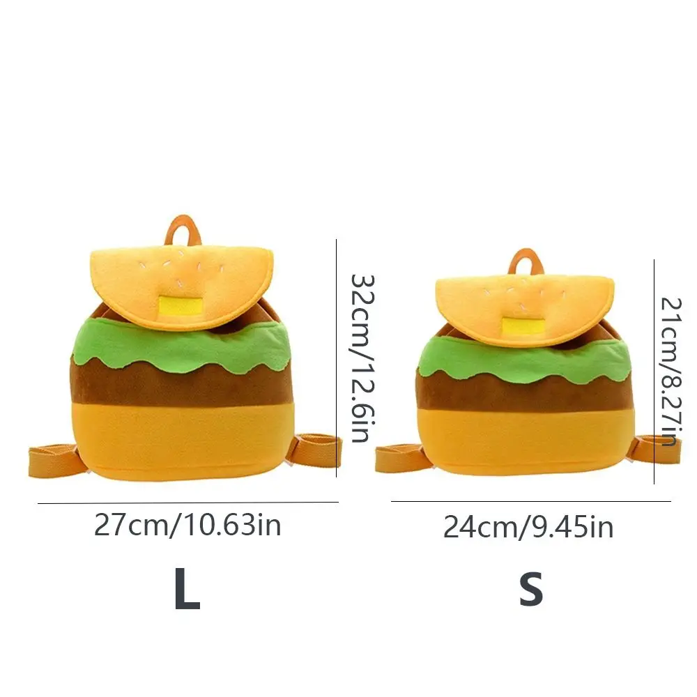 Purse Parent-child Backpack Girls Shoulder Bags Hamburger Plush Backpack Kids Pack Cartoon Burger Bag Kindergarten School Bag