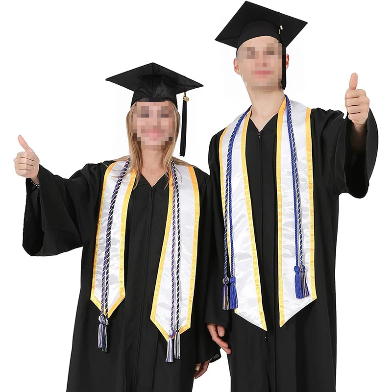 Vestido de graduación de la universidad, uniforme de estudiante de secundaria universitaria con borla, batas de despedida de soltera + conjunto de sombrero, vestido para adultos y niños