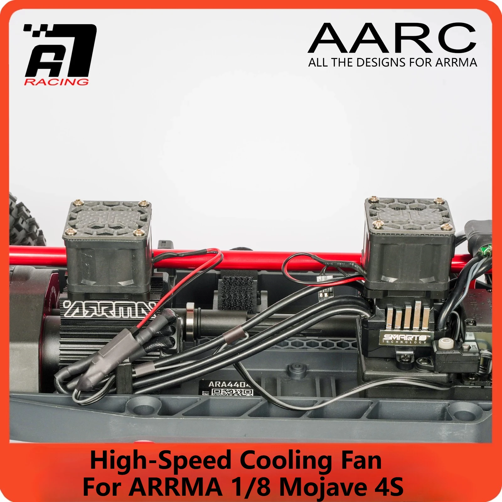RC Car High‑Speed Cooling Fan Custom 4028 Heat Dissipation Mod Part For ARRMA 1/8 Mojave 4S RC Model Upgrade Accessory