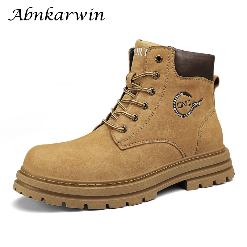 Winter Ankle Leather Boots Men Women Unisex Fashion Casual Boot High Quality Yellow Europe America Stylish Plus Big Size 49 50