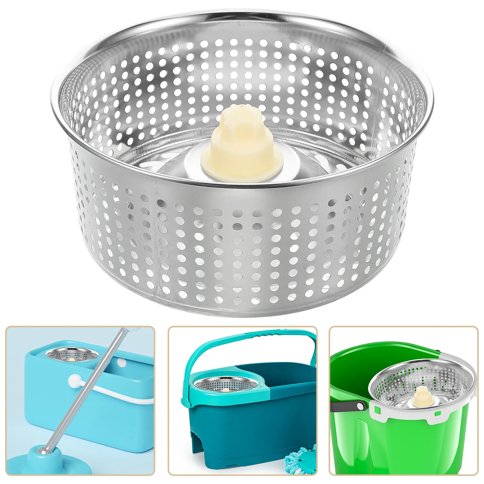 

Rotating Mop Bucket with Stainless Steel Drainage Basket for Efficient Water Removal and Floor Cleaning Portable Mopping Bucket