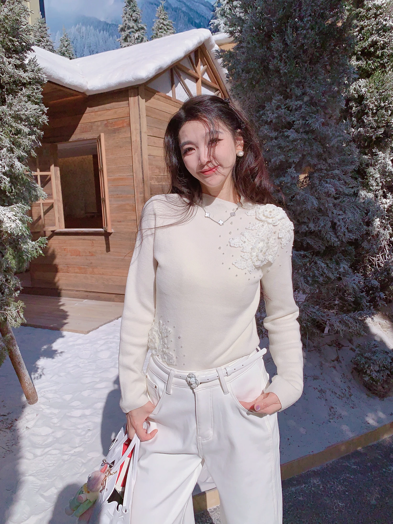 

MissLuxury Wool Blend Women's Sweater Inner Wear Winter Warm Slimming Base Layer irt Versatile Comfortable Ethnic Sle Lon...