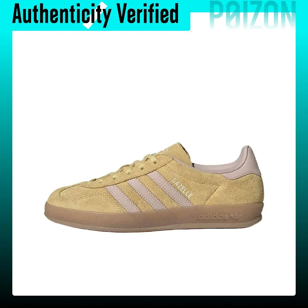 Adidas Originals GAZELLE INDOOR Leather German Army Trainers Women's Resin, Yellow IH9220