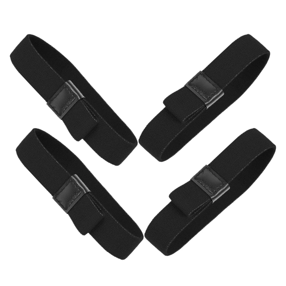 

4 pcs Lunch Shirt Keepers s Adjustable Elastic Lunch Box Straps Secure Fit Spoon Holder Black Kitchen Bar Supplies