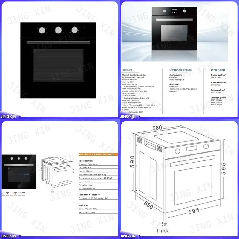 custom for Built in Electric Convection Toaster Oven 80L 4 Function Stainless Steel Home Toast Bake Kitchen Appliance