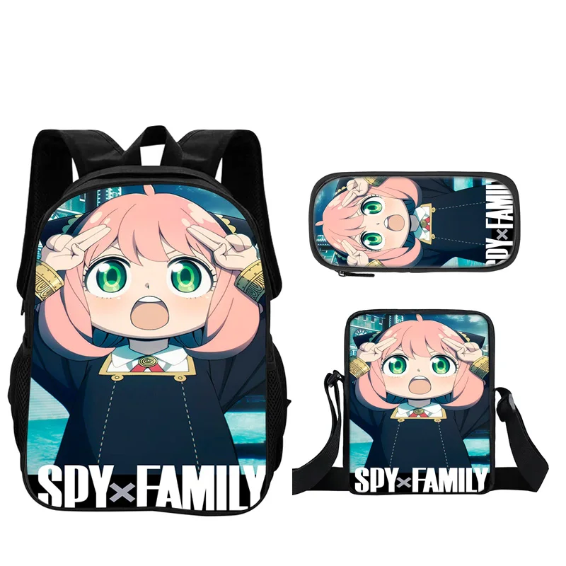 SPY×FAMILY 3pcs Set Backpack Pen Bag Shoulder Bag Durable Trendy, Versatile Cartoon School Boy and Girl Birthday Best Gift
