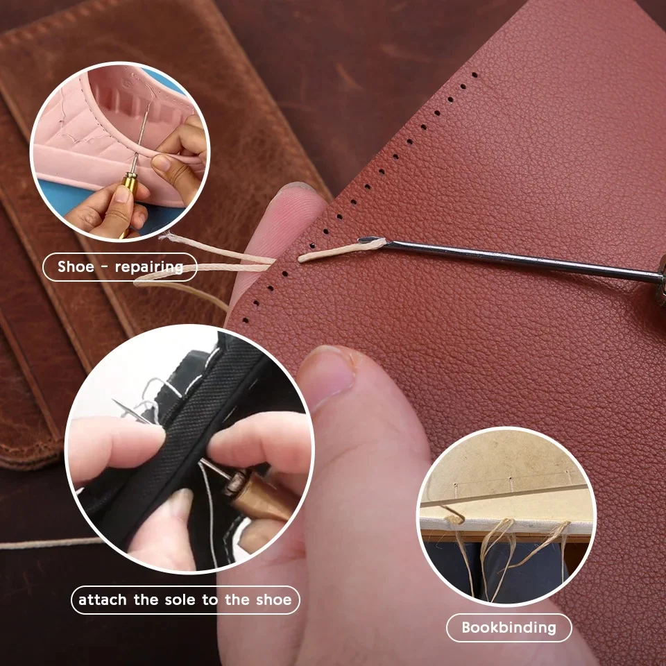 لتقوم بها بنفسك مجموعة الخياطة الجلدية الجلود الخياطة الخرامه إبرة مع مقبض النحاس مجموعة الجلود قماش خيمة الأحذية أداة إصلاح 3 لون الموضوع #4